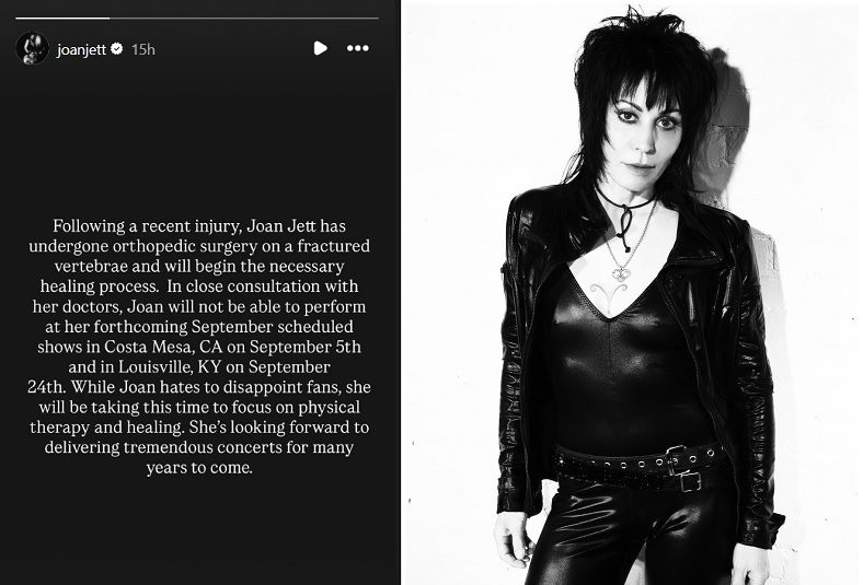 Joan Jett Cancels Final 2026 Shows After Vertebrae Surgery 1 Joan Jett Cancels 2026 Concerts